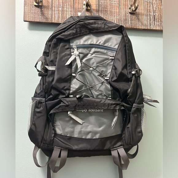 Simply Southern School Backpack Bookbag Black Gray - Picture 2 of 8